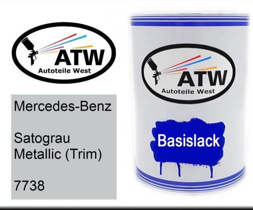 Mercedes-Benz, Satograu Metallic (Trim), 7738: 500ml Lackdose, von ATW Autoteile West.